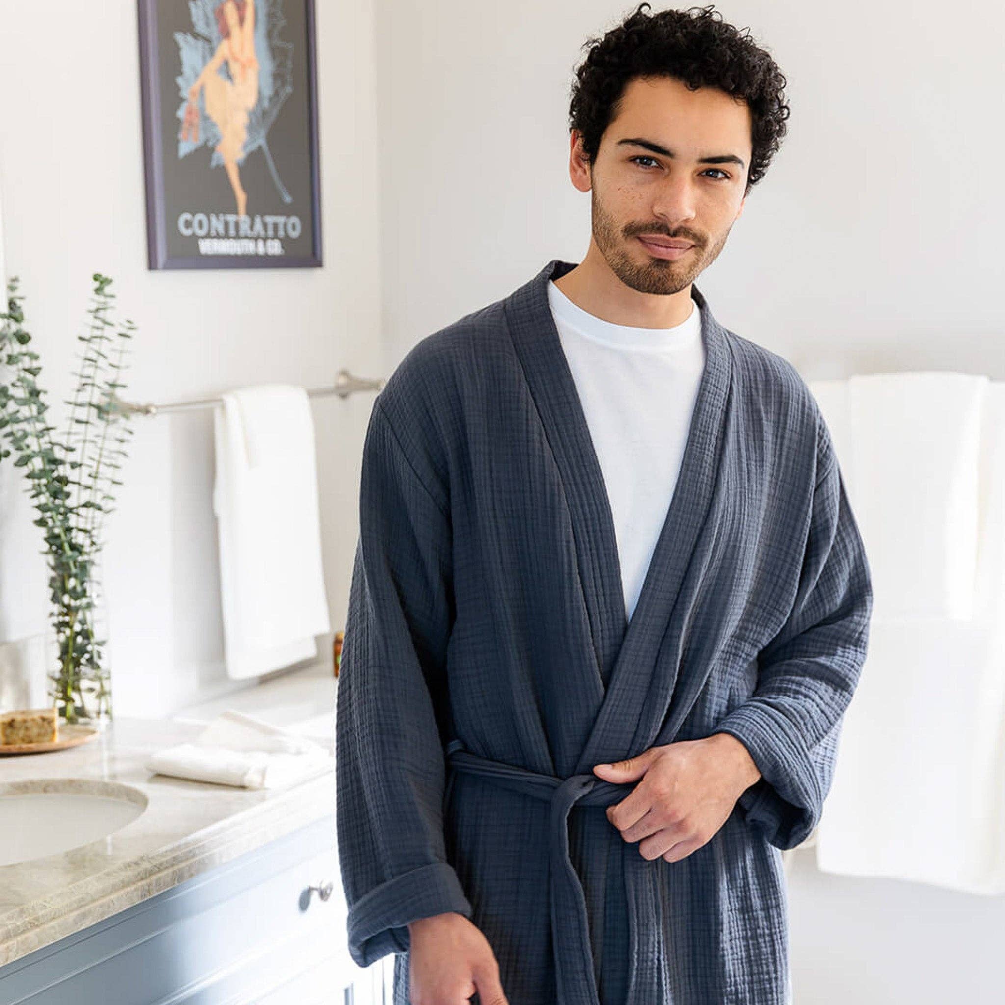 Pine & Palm Home - Wholesale Robe - Unisex - OEKO-TEX® Turkish Cotton Soft Muslin Breathable Bathrobe5