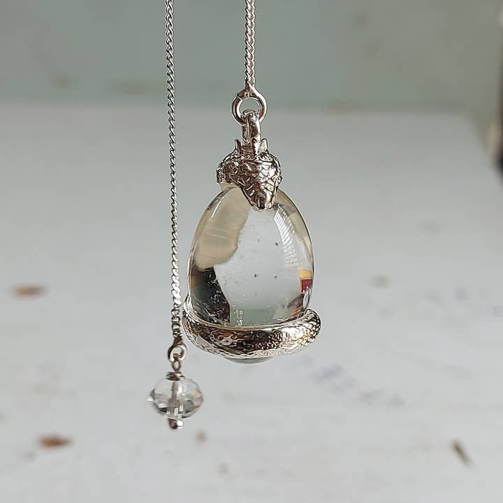 Crystal Earth Sterling - Wholesale Meditation Supplies - Gallery Dowsing Sterling Pendulum - Dragon1