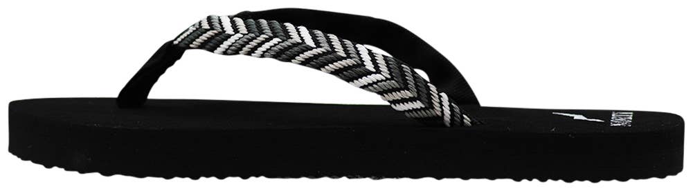 Eastern Off Price - Wholesale Flip Flops - Women's - NORTY Women Footbed Flip Flop Sandal 41710 Bk/Gy Herringbone1