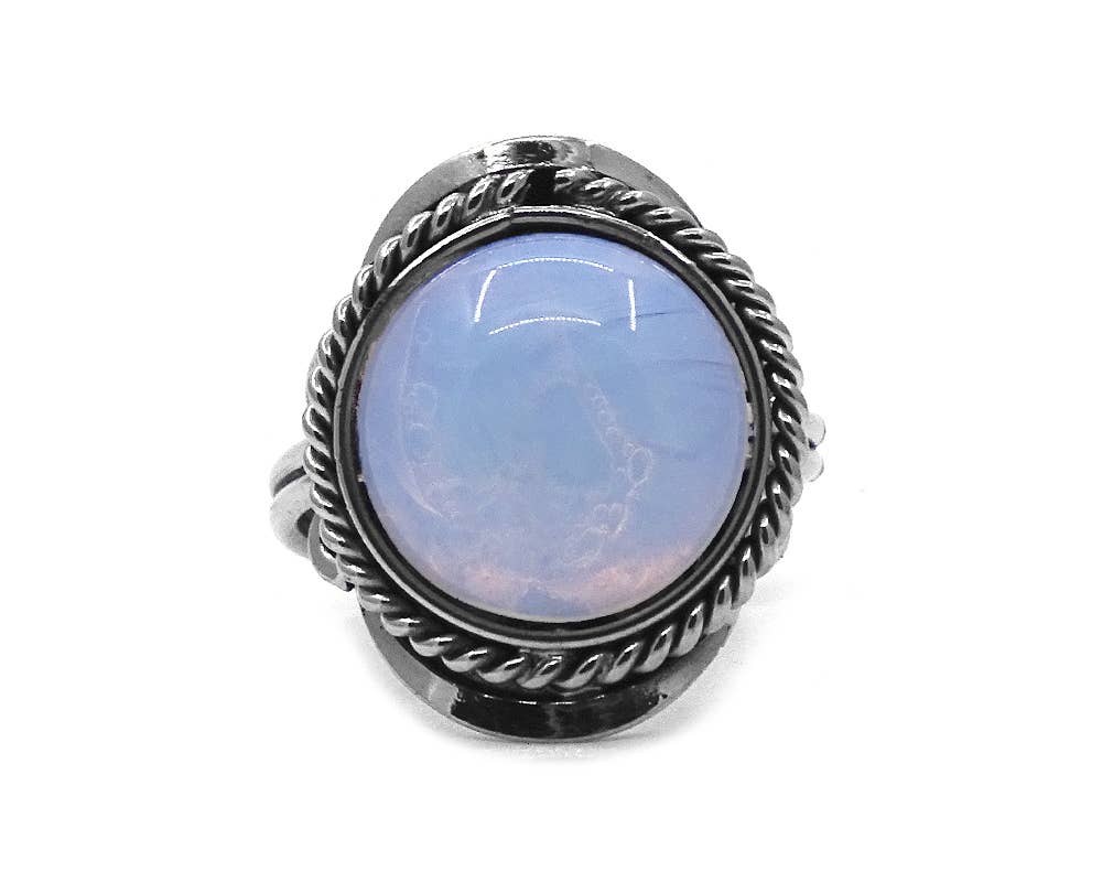 Pichincha - Wholesale Cocktail/Statement Ring - Mini Round Semi Precious Stone Adjustable Metal Ring8