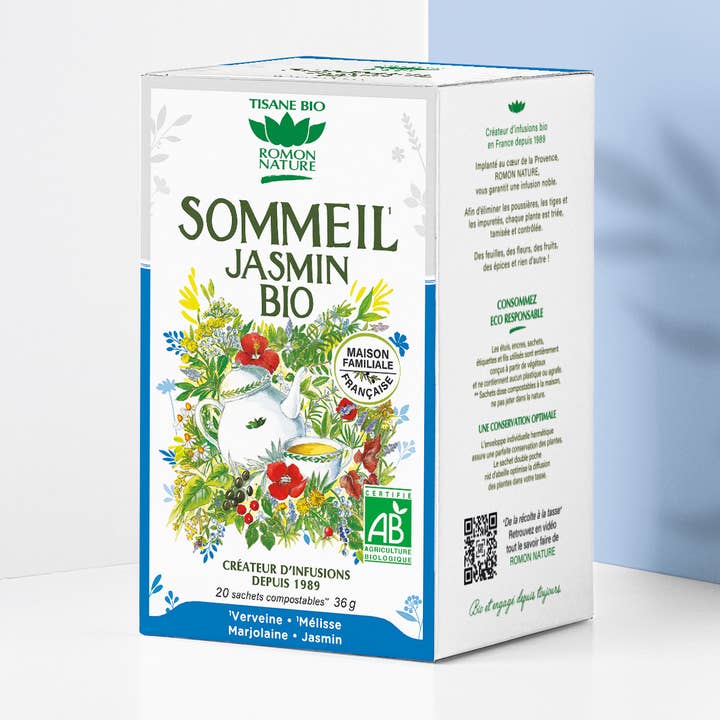 Organic Jasmine Sleep Herbal Tea for wholesale by PROVENCE D'ANTAN
