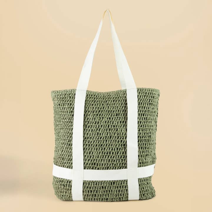 Anarchy Street - Vente Tote bag – femme - Sac cabas tressé en paille avec porte-chapeau intégré9