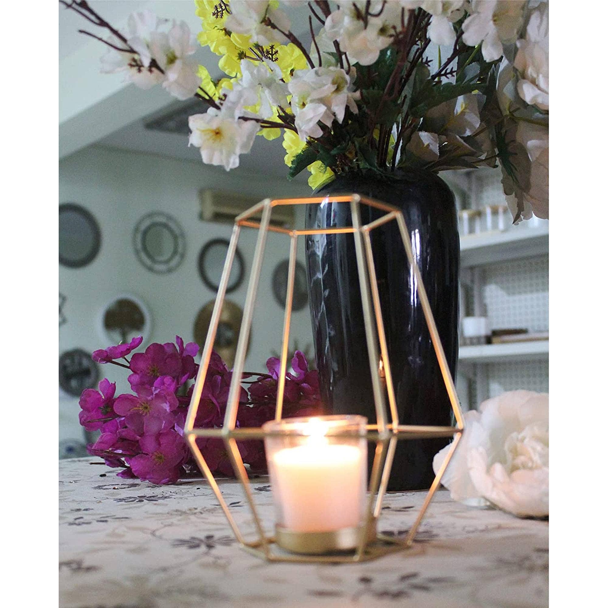 Hosley - Wholesale Lantern - Hosley® Set of 2,LANTERN W/MERCURY GOLD GLASS 7IN H2