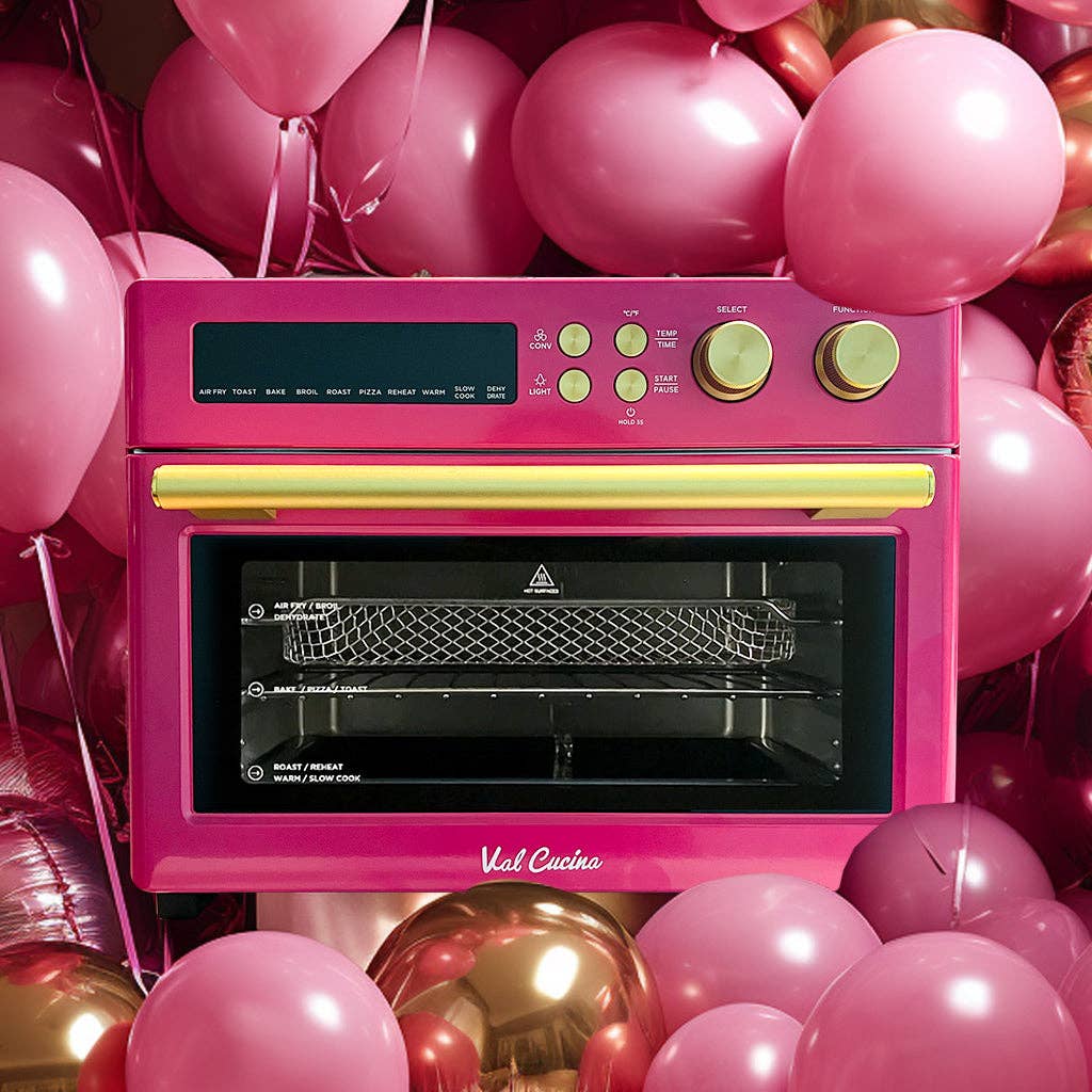 VAL CUCINA - Wholesale Kitchen Appliance - VAL CUCINA 10-in-1 Air Fryer Toaster Oven - Hot Pink1