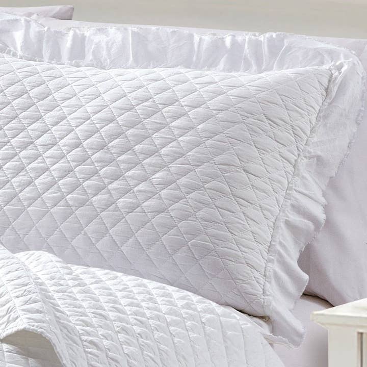 Mélange Home - Wholesale Quilt - Diamond Ruffle Stonewashed Quilt Set