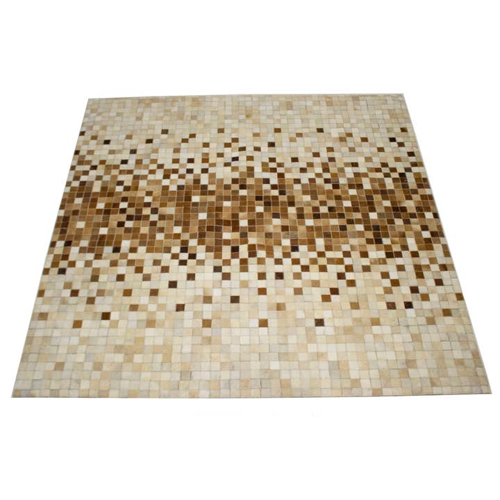 Alfombra cuadrada moderna de piel de vacuno beige marrón 6x6 para venta al por mayor de Magic Rugs Inc.
