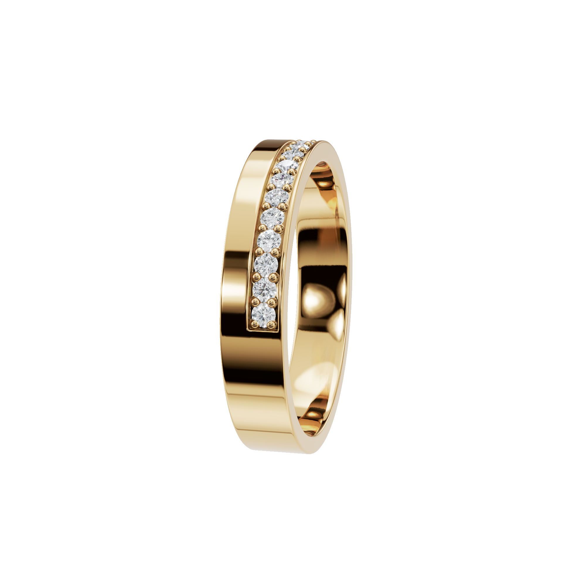 PureYou Jewelry - Vendita all'ingrosso Fede nuziale - Fede nuziale in oro massiccio 14k, anello a metà eternità con diamanti9