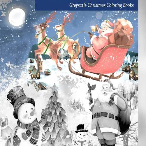 Books by splitShops - Wholesale Coloring & Activity Book - Adult - Greyscale Christmas Coloring Books - Paperback