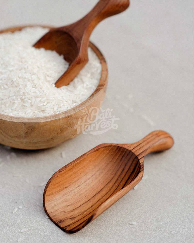 Bali Harvest - Vente Cuillère doseuse - Cuillère à mesurer en bois en teck - Cuillère à mesurer le sucre de riz2