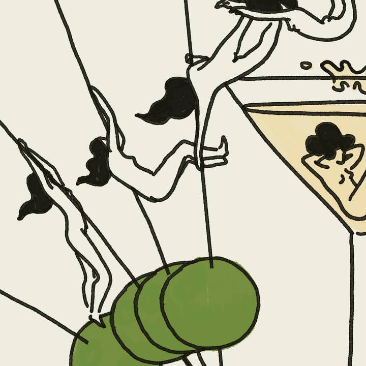 Tumbleweed Design Studio - Wholesale Art Print - "Pole Vault" Vintage Martini Wall Art Print2