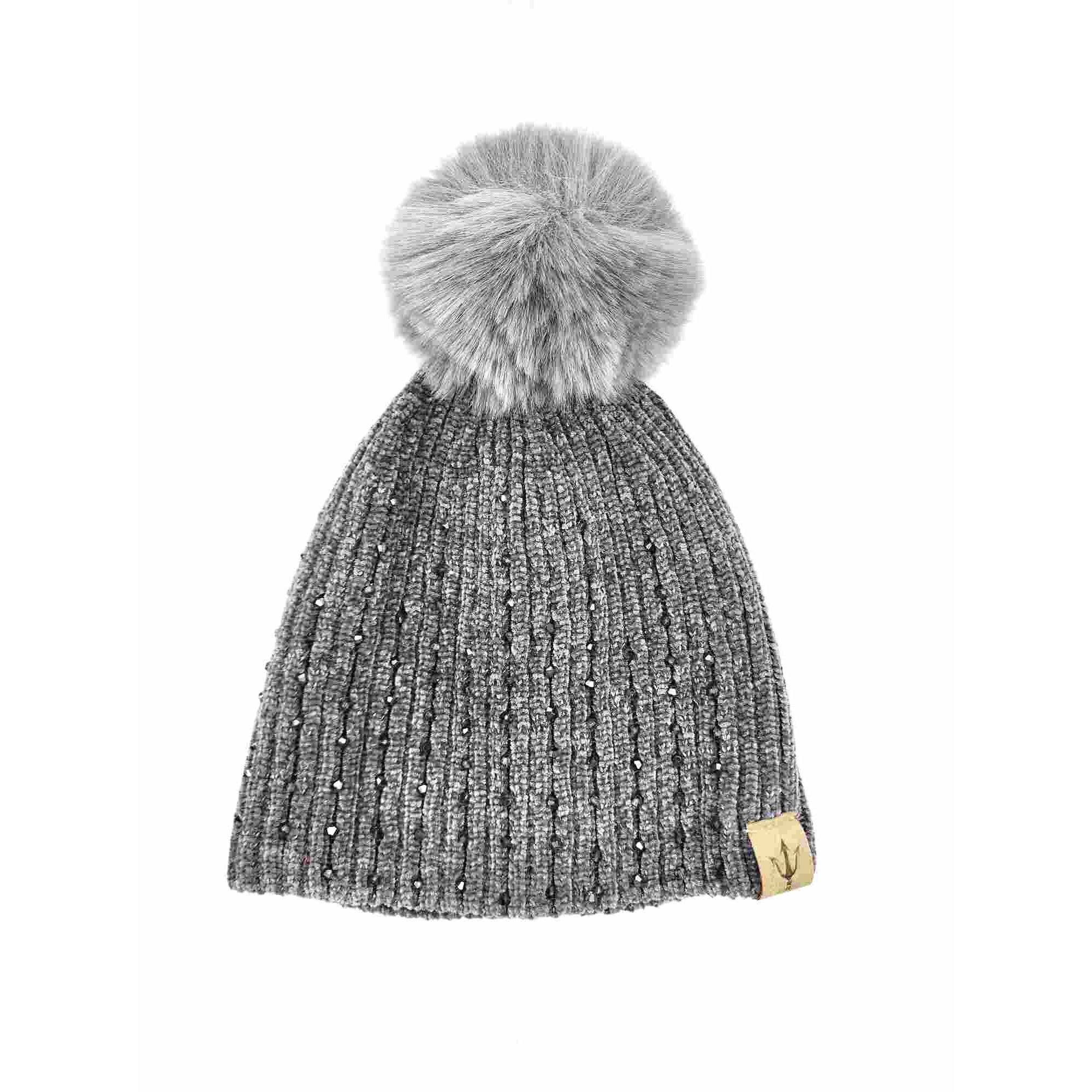 Hatzzi - Wholesale Beanie - Women's - Bead Embellishment Winter Knit Beanie with Pom1