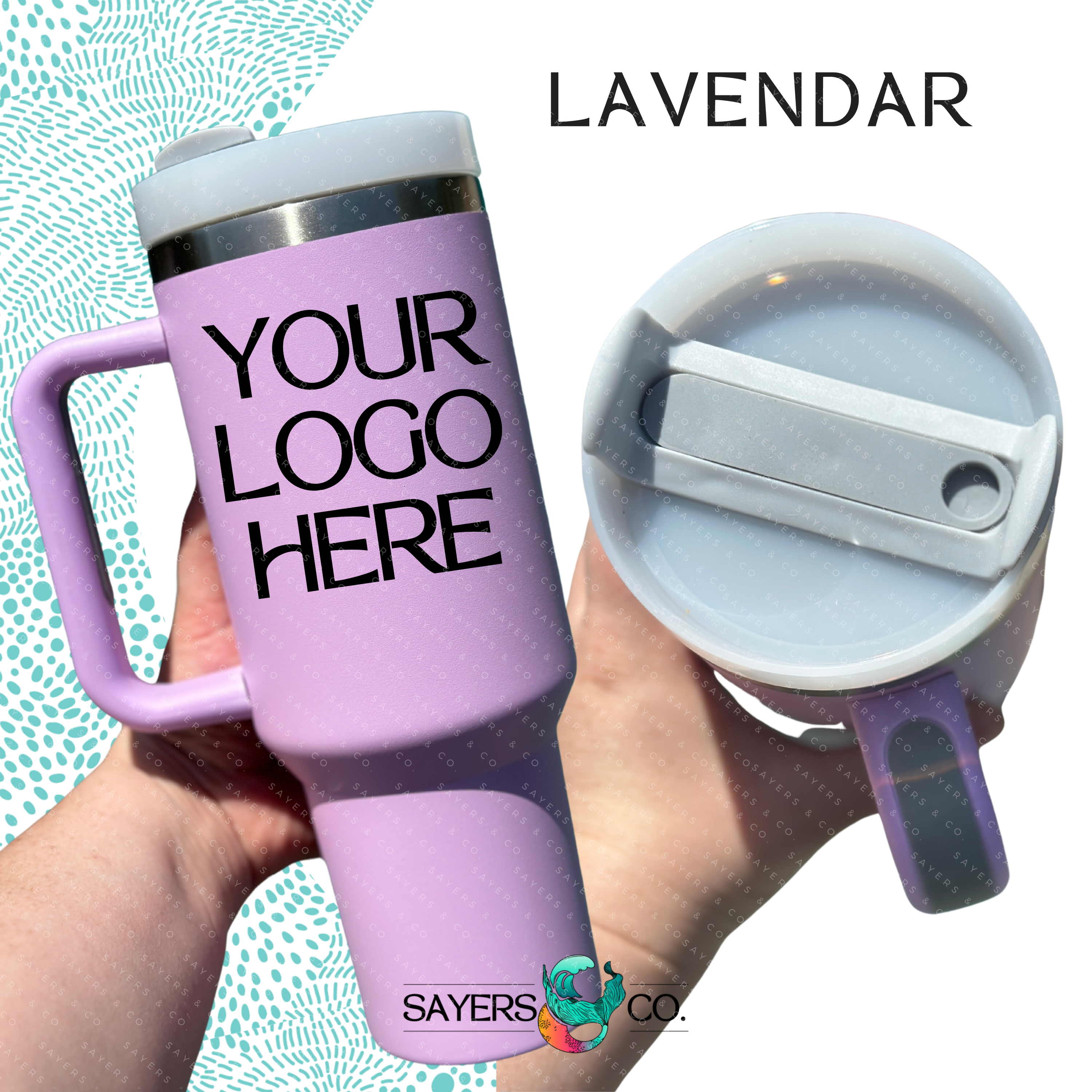 Sayers & Co. - Wholesale Insulated Mug/Tumbler - CUSTOM DECAL LOGO- 40 oz Double Walled Screw Matte Tumbler9