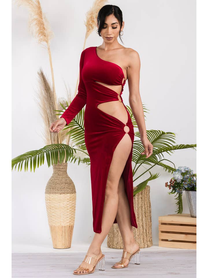 H&H Fashion Inc. - Wholesale Dress - Women's - D30868 - One Shoulder Side Cut Out Dress22