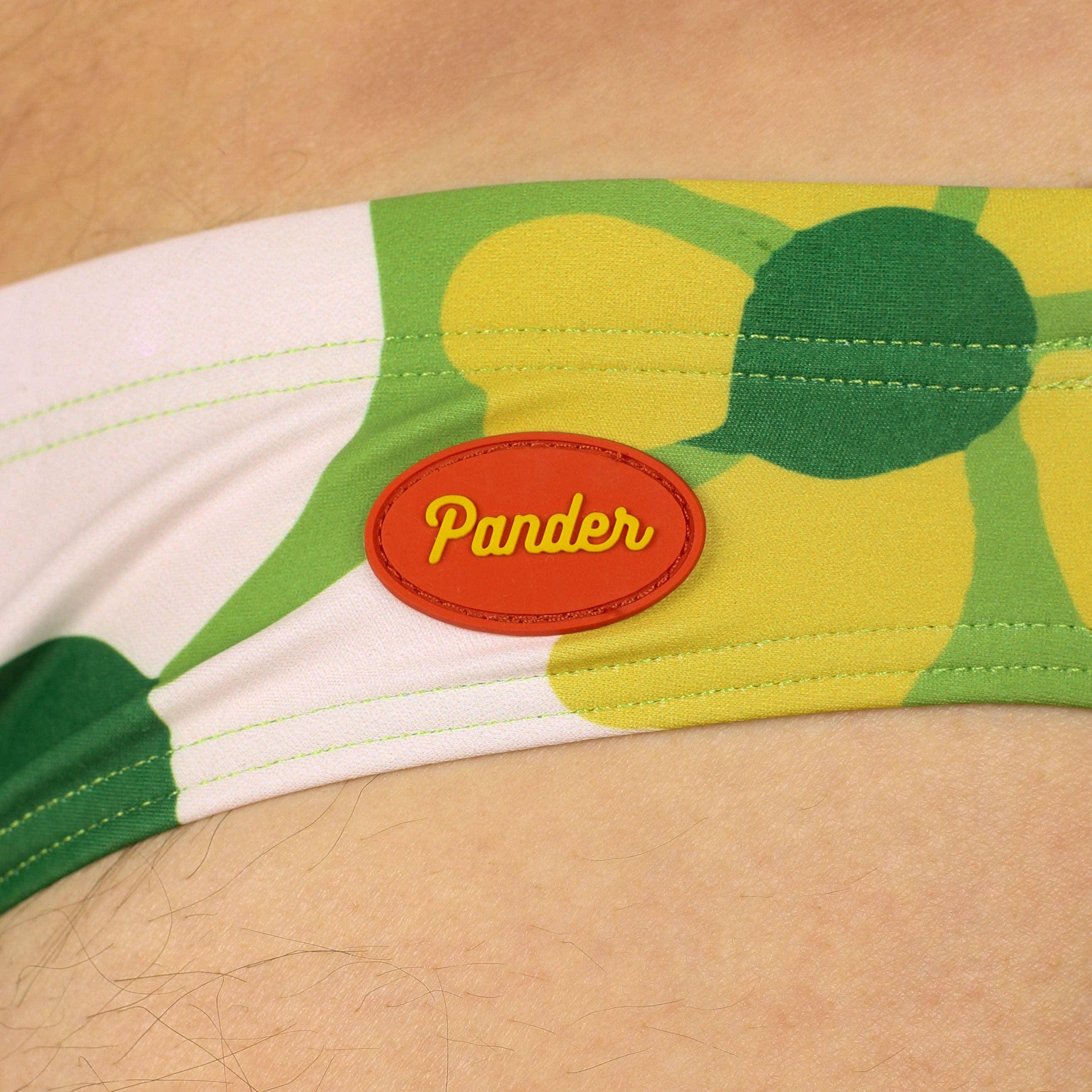 Pander - Wholesale Swim Bottoms - Men's - Green 70's Floral Couch Swim Brief2