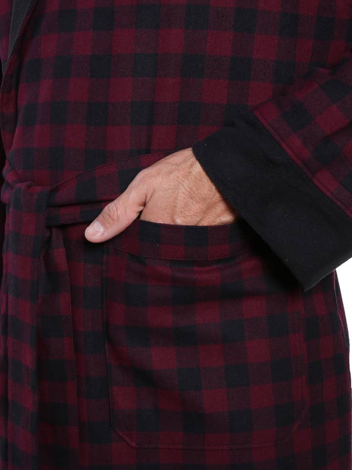 Noble Mount - Wholesale Robe – Men's - Men's Premium 100% Cotton Flannel Fleece Lined Robe48