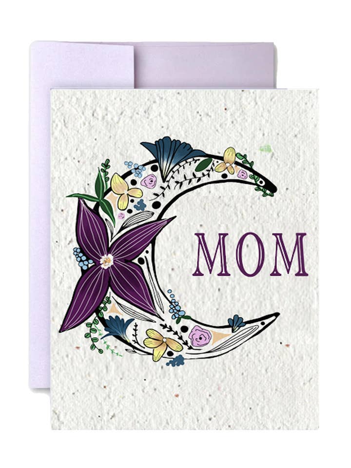Moonlit Blooms: Wildflower Seed Paper MOM Card for wholesale by Artsy Em