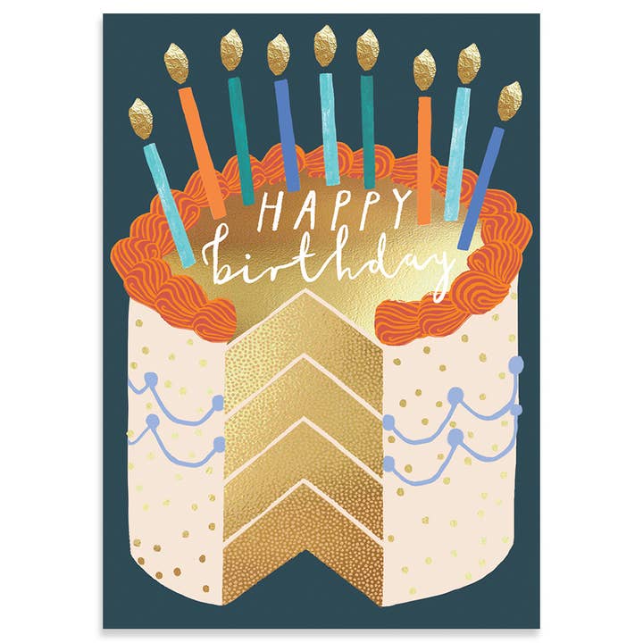 MALE BIRTHDAY CAKE BIRTHDAY GREETING CARD 4.625 x 6.56" for wholesale by Calypso Cards LLC