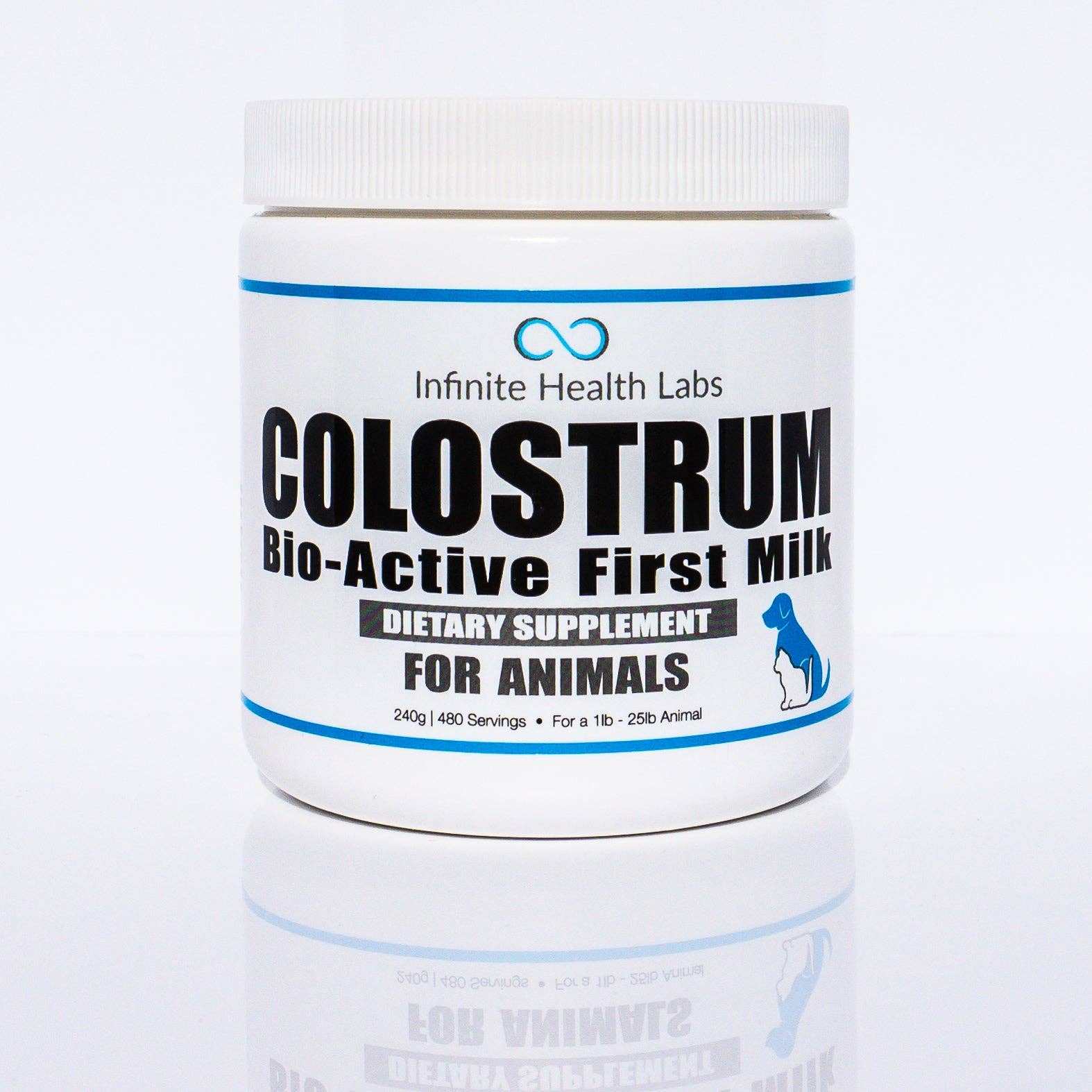 Infinite Health Labs, LLC - Vendita all'ingrosso Integratori - Cani e gatti - Colostro Bovino Bio-Attivo per Animali Domestici6