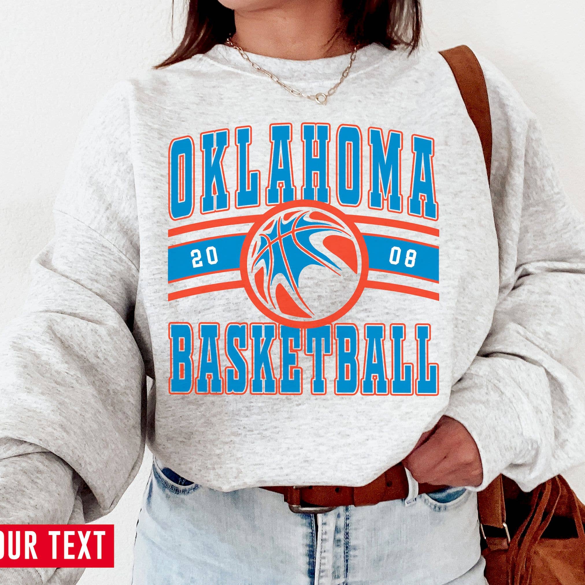TheKingShirt - Wholesale Graphic Sweatshirt - Women's - Vintage Oklahoma City Thunder Basketball Sweatshirt – Retro 0