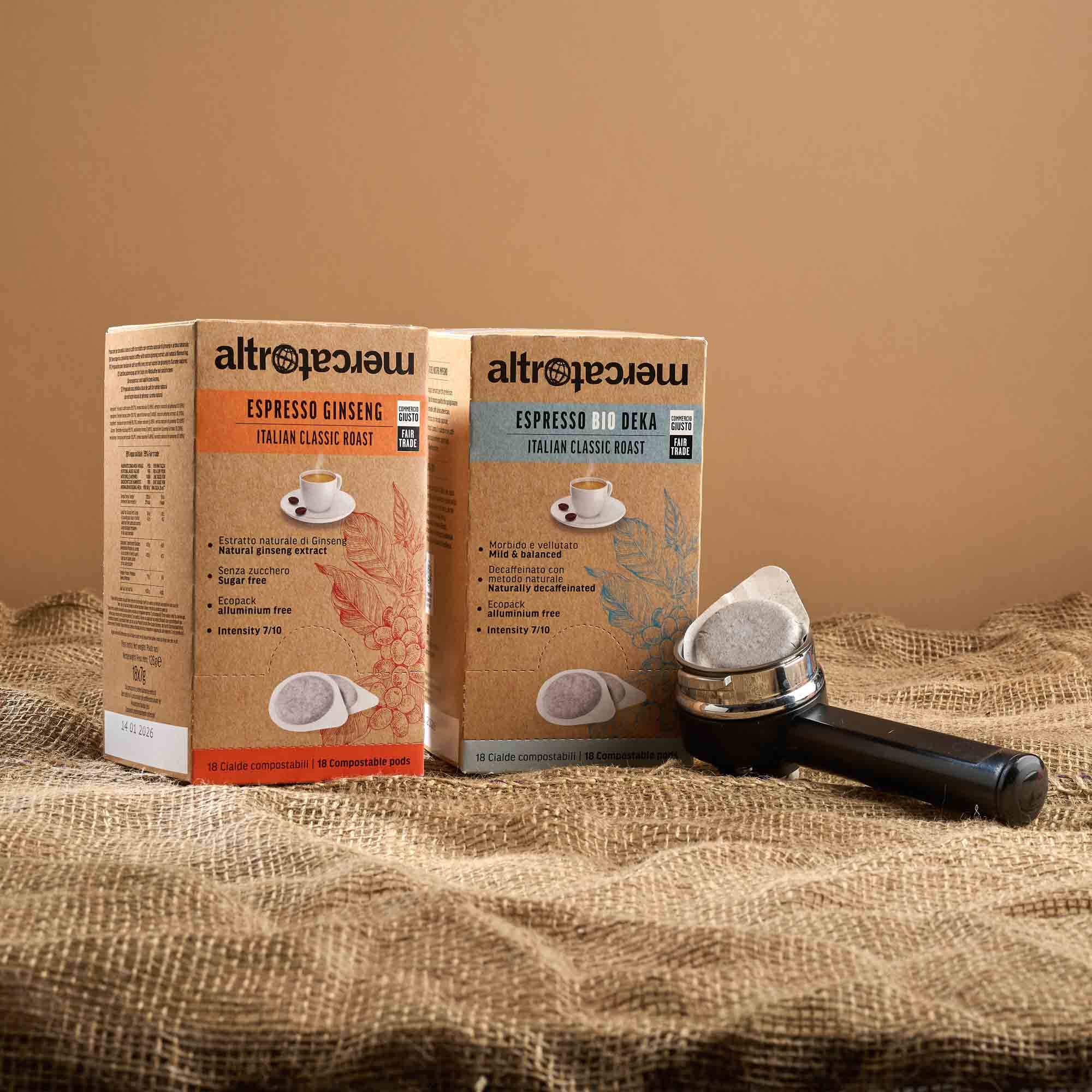 Altromercato – wholesale Instant coffee/espresso – Deka Espresso Coffee - Organic - 18 pods - 126 g12