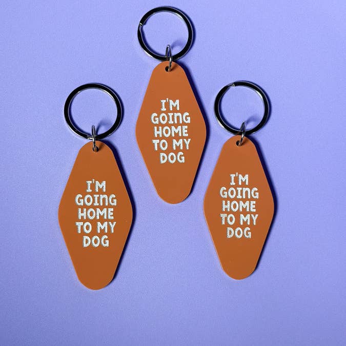 Erin Dayhaw - Wholesale Keychain - Unisex - I'm Going Home to My Dog Keychain - Funny - Cheeky - Adult - Sassy - Unfiltered - Sarcastic - Relatable - Snarky - Pet