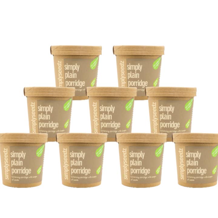 Simplyseedz - Wholesale Oats - Simply Plain Quick Porridge Oats (9 x 60g Pots)