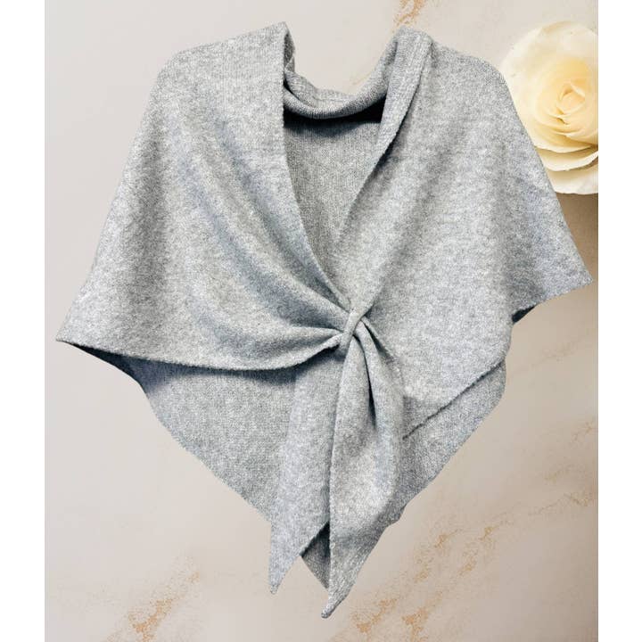 JC Sunny Fashion – wholesale Scarf – Women's – JC063345 Cashmere-Blend Knit Triangle Shawl with Cross-Front Design23
