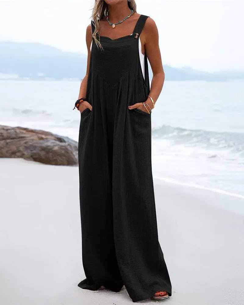 Flarix - Wholesale Jumpsuit - Women's - pastel pocket decor wide leg suspender jumpsuit2