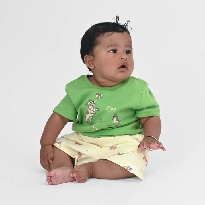 Camiseta com Aplique de Cão por atacado de The Elk Baby