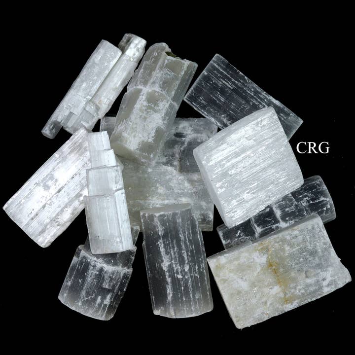 Crystal River Gems LLC - Wholesale Spiritual Stone/Crystal - 1 KILO LOT - Natural Selenite Sticklettes / Mixed Sizes