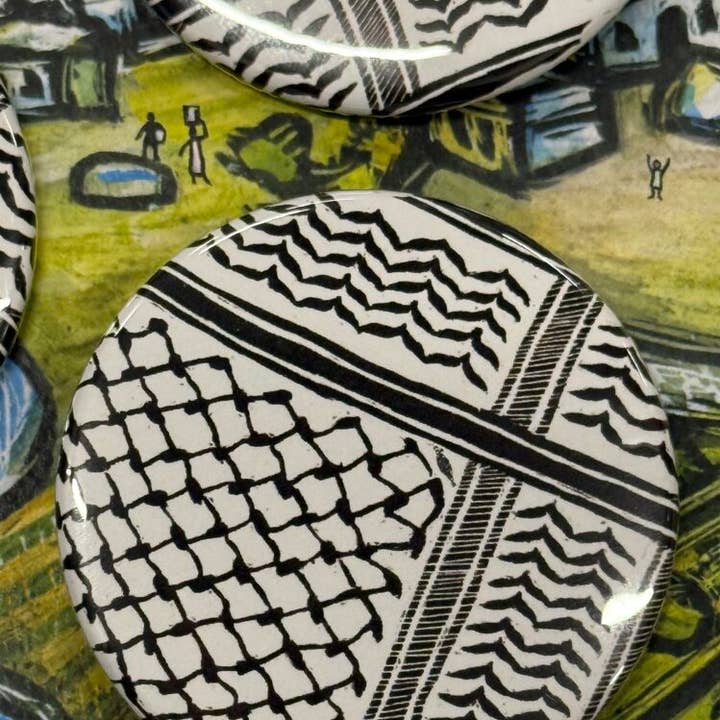 Ricardo Levins Morales Art Studio - Wholesale Lapel pin/button - Keffiyeh Button0