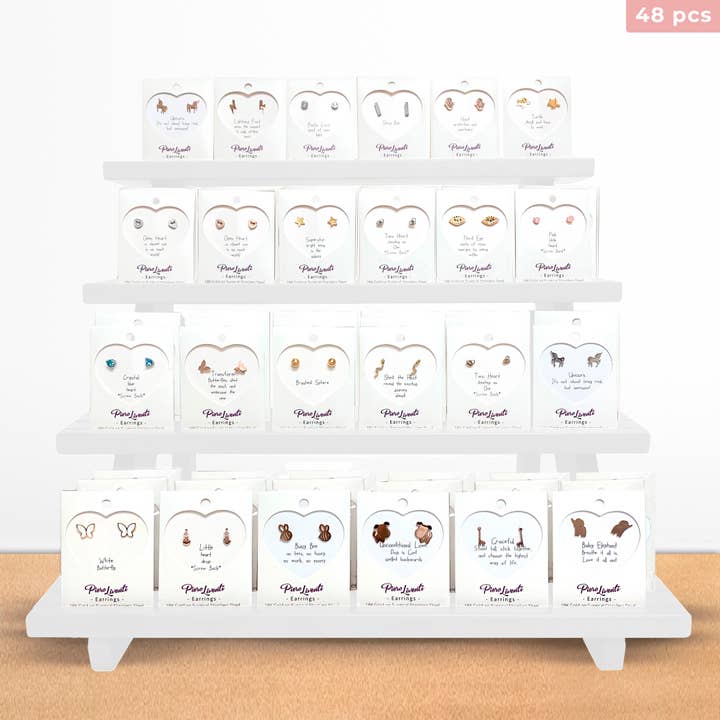 Everyday Earrings - 48 Pc Assort + Free Display for wholesale by Liventi Jewelry