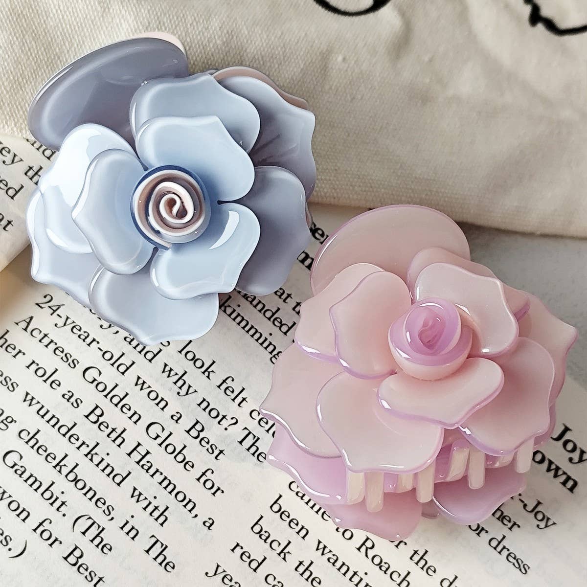 ACCITY - Wholesale Hair Clip - Women's - Rose Acetate Hair Clip - Sweet and Elegant_CWAHA071927