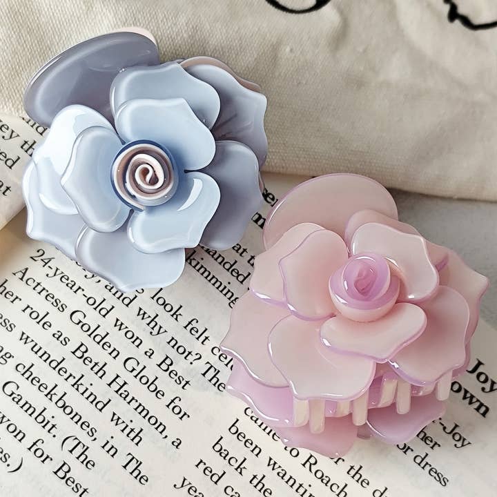 ACCITY - Wholesale Hair Clip - Women's - Rose Acetate Hair Clip - Sweet and Elegant_CWAHA071927