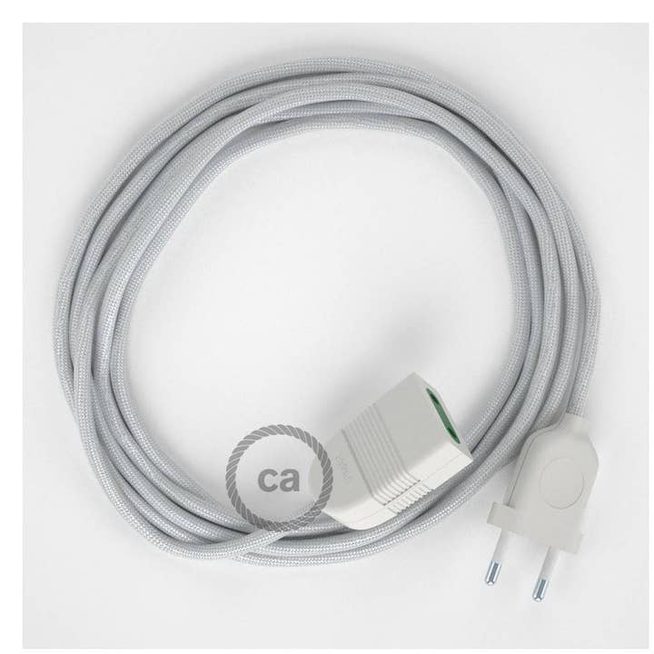 Elektrisk forlængerledning med tekstilkabel RM02 Silkeeffekt Sølv 2P 10A for engroshandel hos LIGHTINUP S.R.L.