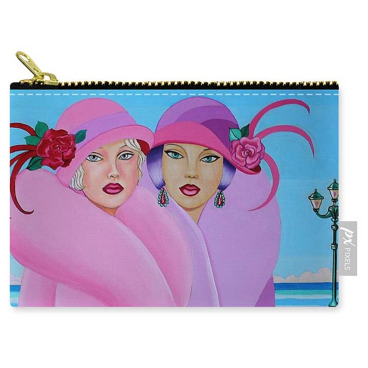 Palm Beach Pink Ladies - Carry-All Pouch for wholesale by Sharon Tatem Fashion LLC