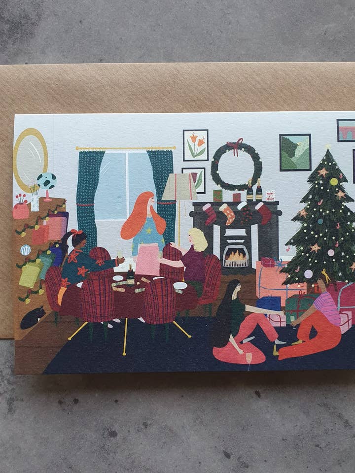 Girls Christmas Card for wholesale by Isabel Canvas