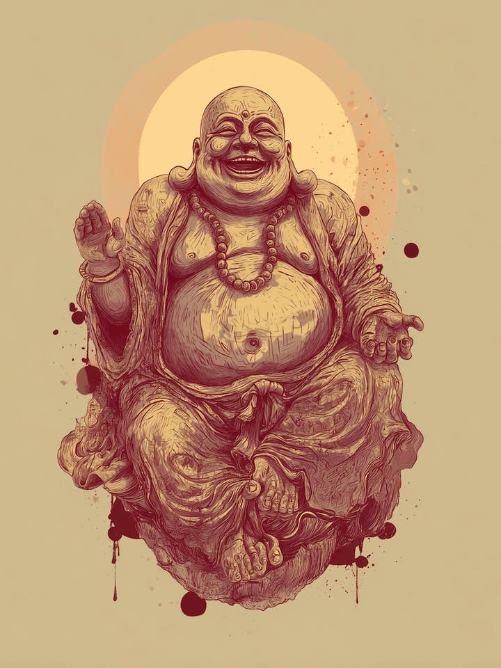 Buddhaetsning - Zenkonst för meditation heminredning väggkonsttryck – 8″x10″ konstverk – 11″x14″ fasad passepartout för wholesale av Mowbi