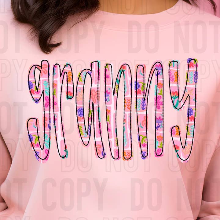 K and M Designs – Großhandel Sublimationsrohling – Oma Blumensteppname DTF-Transfer0