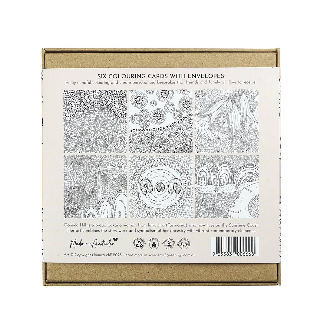 Earth Greetings - Wholesale Everyday Greeting Card - Colouring Cards Pack - First Nations Art1