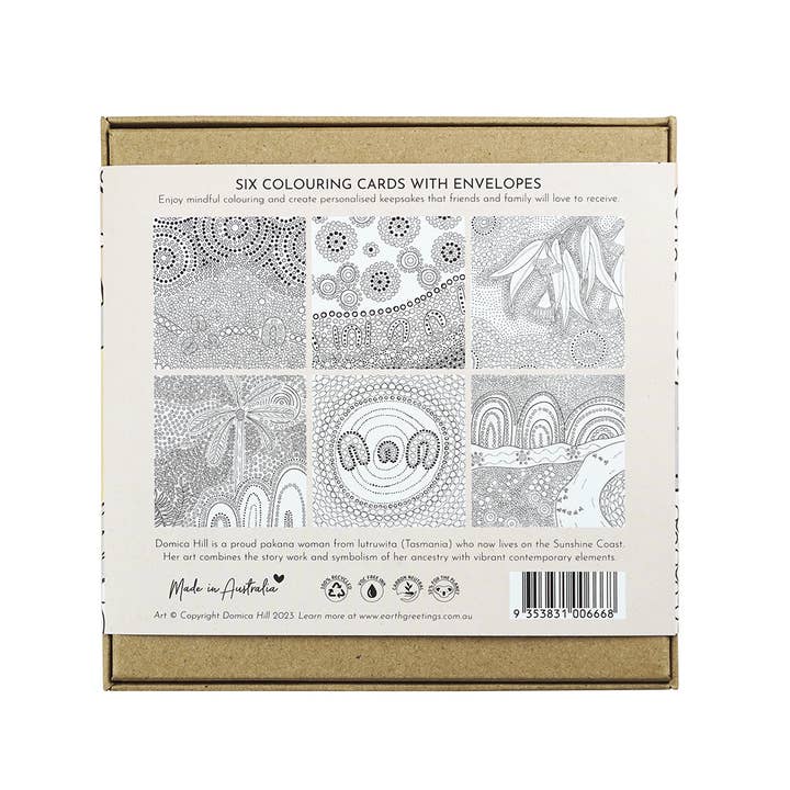 Earth Greetings - Wholesale Everyday Greeting Card - Colouring Cards Pack - First Nations Art1