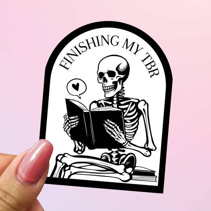 Reading Skeleton Sticker - Finishing My TBR for wholesale by Bookish Queen