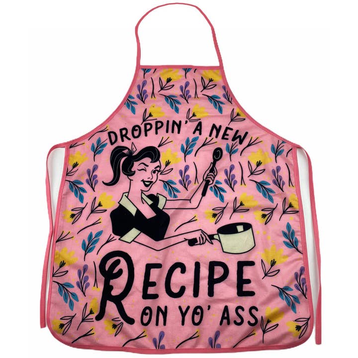 Pink Droppin A New Recipe On Yo Ass Oven Mitt + Apron Food for wholesale on Faire5
