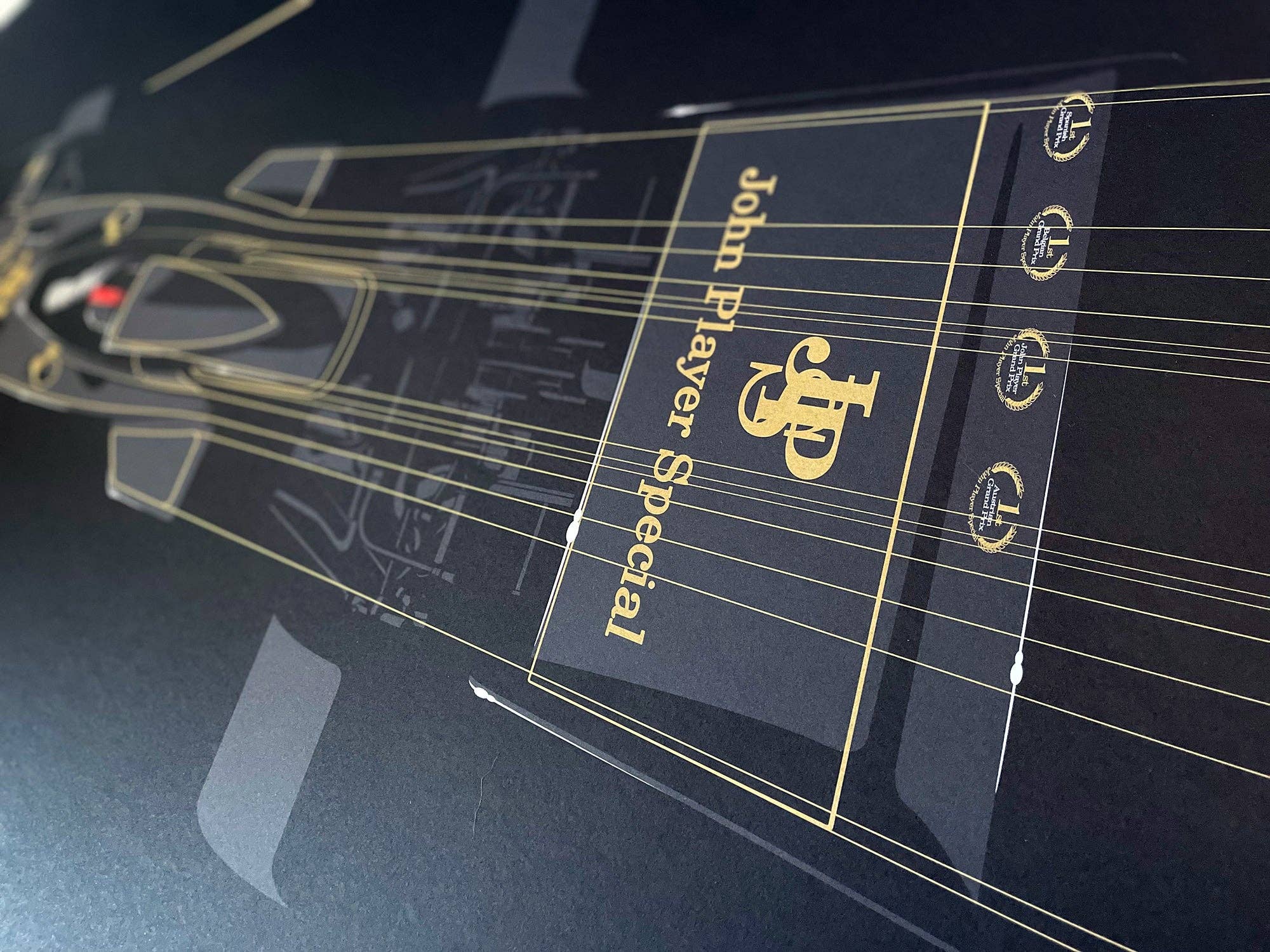 Ricardo Fine Car Artwork - Wholesale Art Print - Emerson Fittipaldi, Lotus 72D-Ford, Formula 1 World Champions 19727