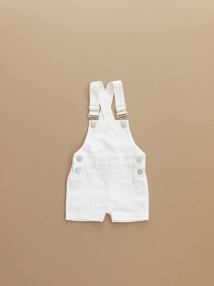 Denin Short Overalls in Marshmallow for wholesale on Faire