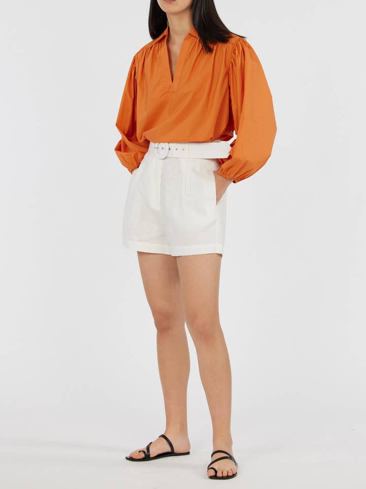 Brydie Linen Short - White for wholesale on Faire0