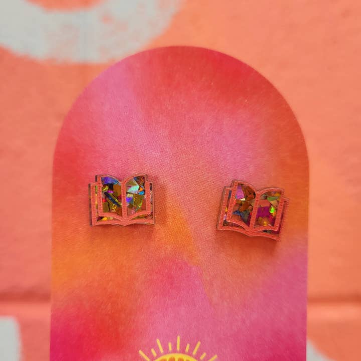 Sunshine Studio - Wholesale Stud/Post Earrings - Open Book Tiny Stud Earrings20