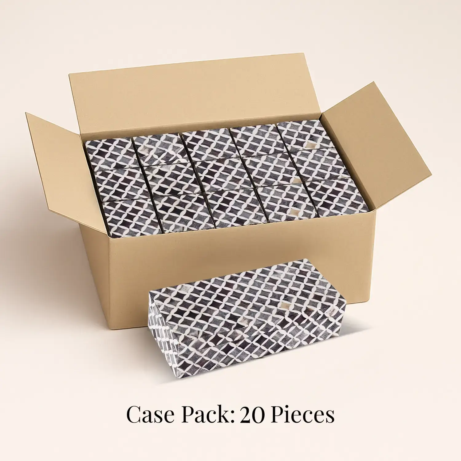 Muqeem & Brothers - Wholesale Decorative Box - Decorative Box Slate White Star, Pack of 202