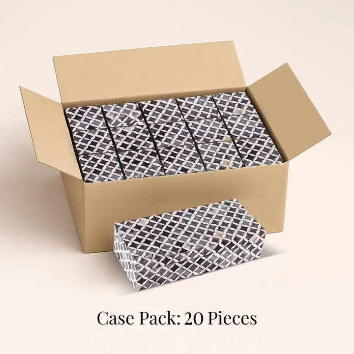 Muqeem & Brothers - Wholesale Decorative Box - Decorative Box Slate White Star, Pack of 202