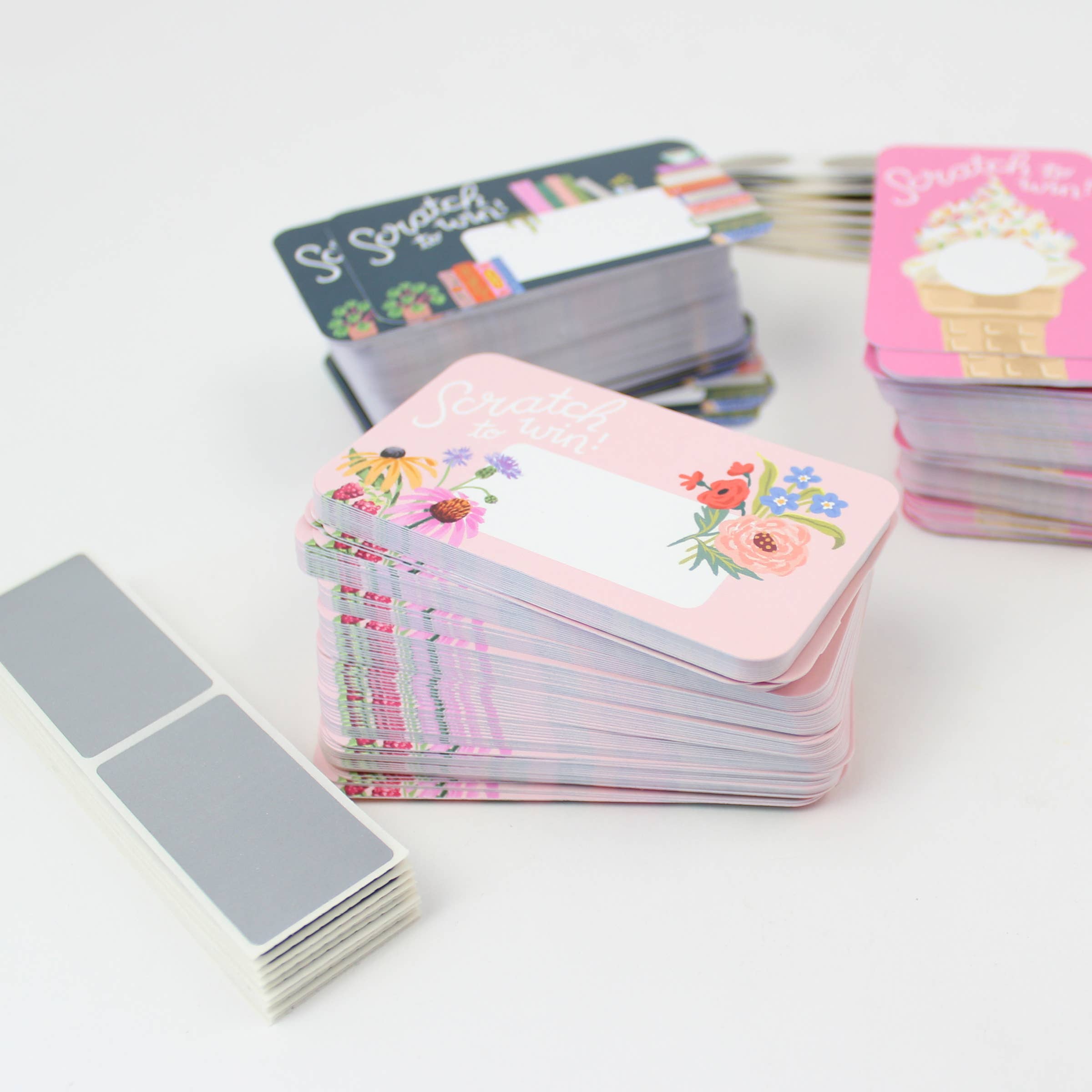 Inklings Paperie - Wholesale Stationery/Notecard Set - 100 Customer Scratch-off Cards - Wildflowers7